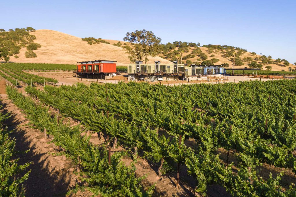 Vineyard Hotel Stay with Shipping Container Infrastructure