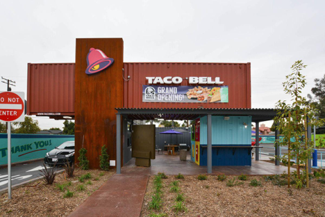Taco bell shipping container drive thru